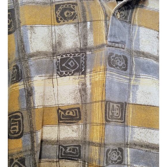 VTG 90s Timberland Mens Faded Check Pattern Heavyweight Knit Collared Polo SZ XL - Picture 3 of 8